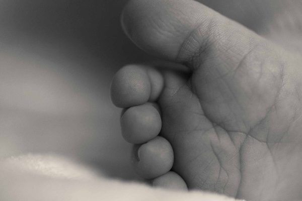 Tiny baby foot.