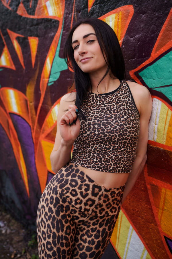 Portrait of a model in an urban street setting with graffiti background